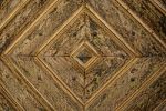 Golden Diamond Pattern Wooden Door Detail Background Stock Photo