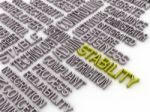 3d Imagen Stability Concept Word Cloud Background. Stability Net Stock Photo
