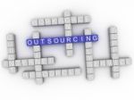 3d Image Outsourcing  Word Cloud Concept Stock Photo