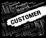 Customer Words Means Purchaser Clients And Consumer Stock Photo
