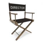 Director Chair Shows Film Producer Or Moviemaker Stock Photo