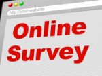 Online Survey Represents World Wide Web And Internet Stock Photo
