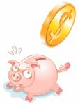 Piggy Bank And US Dollar Stock Photo