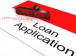 Loan Application Approved Showing Credit Agreement Stock Photo