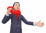 Call Character Represents Entrepreneurial Calls And Talking 3d R Stock Photo