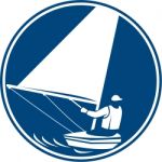 Sailing Yachting Circle Icon Stock Photo