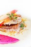 Sea Bream Fillet Butter Pan Fried Stock Photo