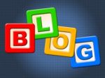 Blog Blocks Shows Childhood Blogging And Youths Stock Photo