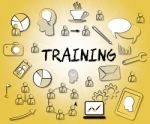 Training Icons Represents Lesson Coaching And Instruction Stock Photo