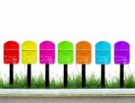 7 Color Postbox  Stock Photo