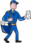 Mailman Postman Delivery Worker Isolated Cartoon Stock Photo