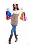 Young Girl Happy With Lot Of Shopping Bags Stock Photo