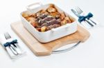 Beef Olives With Vegetables Stock Photo