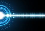 Technology Abstract Circle Wave Signal Oscillating Background Stock Photo