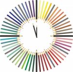 Color Pencil Hours Stock Photo
