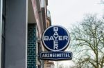 Old Emblem Of Bayer Pharmaceuticals Stock Photo
