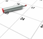 Blank Calendar Shows Appointment Schedule Or Event Stock Photo