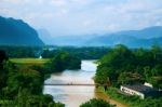 View Of Vangvieng, Laos Stock Photo
