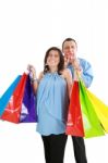 Woman Want To Go Shopping, Husband Is Angry.  Focus In The Husba Stock Photo