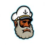 Black Sea Captain Or Skipper Mascot Stock Photo