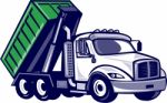 Roll-off Truck Bin Truck Cartoon Stock Photo