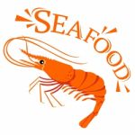 Shrimp Cartoon With Text For Seafood Concept Stock Photo