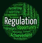 Regulation Word Means Text Dictum And Rule Stock Photo
