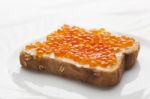 Caviar On Bread Stock Photo