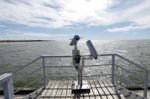 Telescope On The Sea Stock Photo