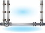 Cartoon  Illustration Water Pipe Wall With Separated Layers Stock Photo