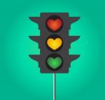 Heart Traffic Light  Icon Stock Photo