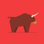 Bull In Flat Style Stock Photo
