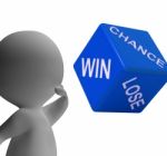 Chance Win Lose Dice Shows Gambling And Risk Stock Photo