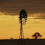 Australian Windmill In The Countryside Stock Photo