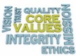 3d Imagen Core Values Issues And Concepts Word Cloud Background Stock Photo