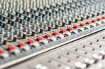 Large Sound Mixer Equipment In Studio Stock Photo
