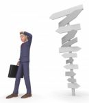 Character Signposts Shows Businessman Executive And Commercial 3 Stock Photo