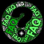 Faq Question Mark Shows Frequently Asked Questions Stock Photo