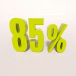 Percentage Sign, 85 Percent Stock Photo