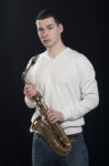 Saxophone Player Stock Photo