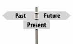 Past, Present And Future Sign Stock Photo