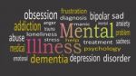 Mental Illness, Word Cloud Concept On Black Background Stock Photo