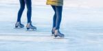 Two Young Girls Are Skating On The Rink Stock Photo