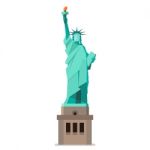 Statue Of Liberty In Flat Style Stock Photo