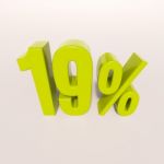 Percentage Sign, 19 Percent Stock Photo