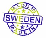 Made In Sweden Stamp Stock Photo