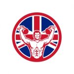 British Physical Fitness Union Jack Flag Icon Stock Photo