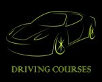Driving Courses Means Car Program Or Vehicle Driver Lessons Stock Photo