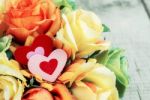 Heart And Roses On Wooden Stock Photo