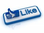 Like Button With Thumbs Up Stock Photo